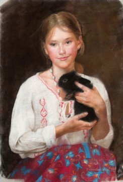 Women Painting - Pretty Little Girl NM Tajikistan 29 Impressionist